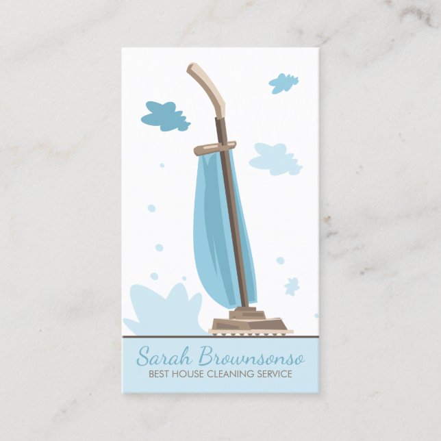 Carte De Visite Nettoyage de la maison Blue Modern Vacuum (Devant)