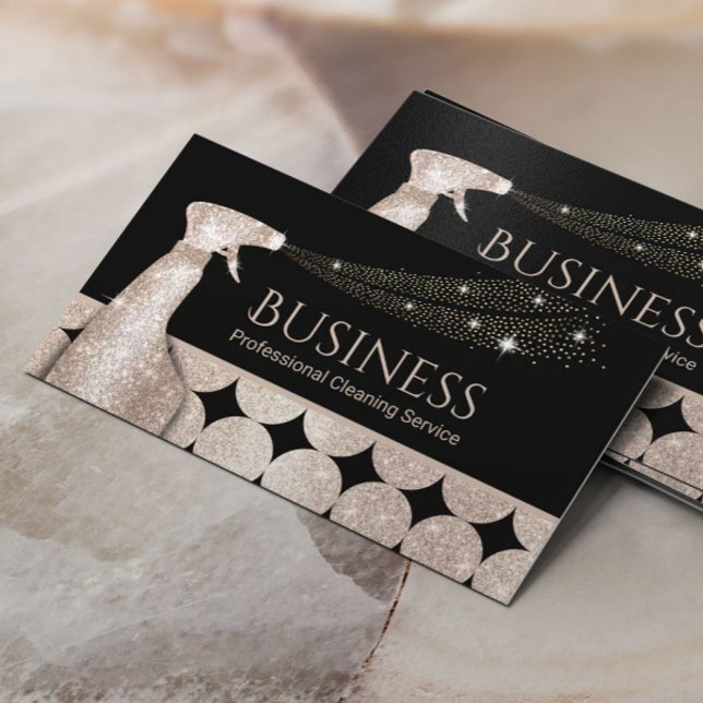 Carte De Visite Nettoyage de la maison Cercles géométriques or dom (Créateur téléchargé)