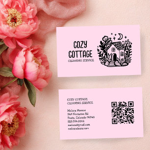 Carte De Visite Nettoyage de la maison Cute Cottage Art personnali