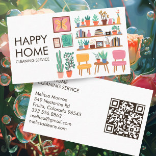 Carte De Visite Nettoyage de la maison Cute Livingroom Art personn