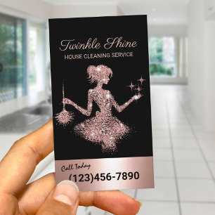 Carte De Visite Nettoyage de la maison de femme de ménage moderne 