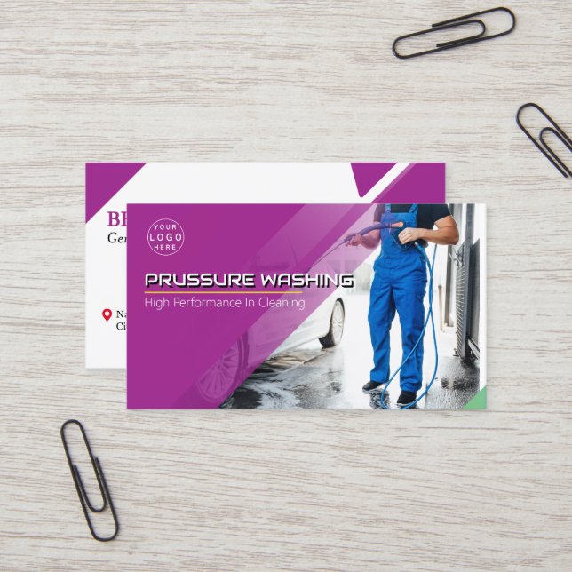 Carte De Visite Nettoyage de la maison de lavage sous pression (Devant/Arrière en situation)