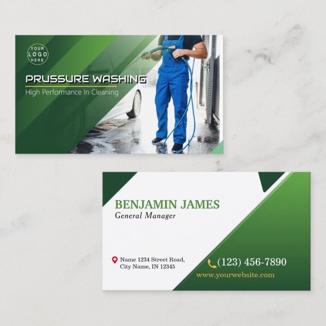 Carte De Visite Nettoyage de la maison de lavage sous pression (Devant / Derrière)
