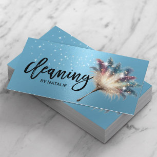 Carte De Visite Nettoyage de la maison Magical Maid Service Blue M