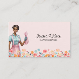 Carte De Visite Nettoyage de la maison Service de ménage rétro