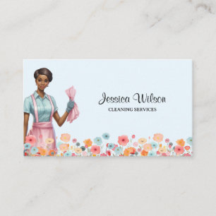 Carte De Visite Nettoyage de la maison Service de ménage rétro