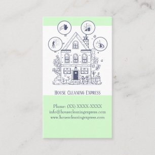 Carte De Visite Nettoyage de la maison Services à domicile Charme 