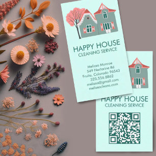 Carte De Visite Nettoyage de la maison Services à domicile Charme