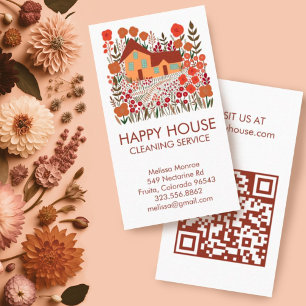 Carte De Visite Nettoyage de la maison Services à la maison Floral