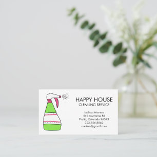 Carte De Visite Nettoyage de la maison Services à la maison Fourni