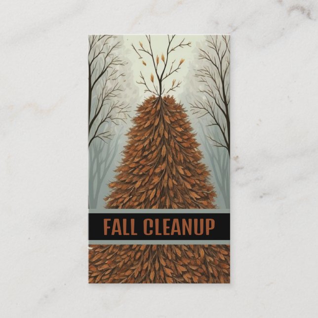Carte De Visite Nettoyage de l'automne de la feuille (Devant)