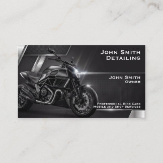 Carte De Visite Nettoyage de moto noir Détails de réparation