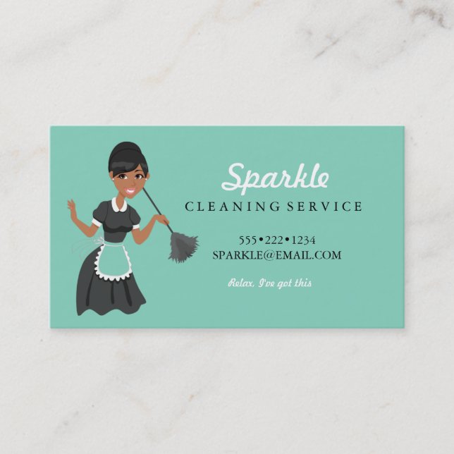 Carte De Visite Nettoyage de service domestique personnage Feather (Devant)