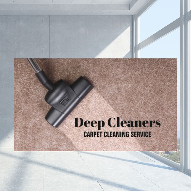 Carte De Visite Nettoyage de tapis de sol commercial de ménage (Housekeeping Commercial Floor Carpet Cleaning Business Card)