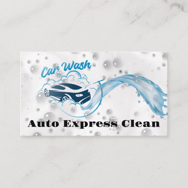 Carte De Visite Nettoyage de voiture | Savon et eau (Devant)