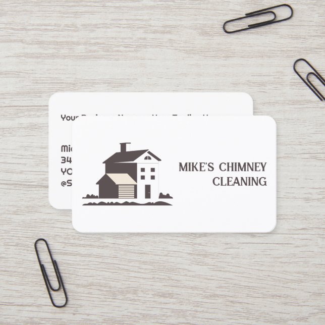 Carte De Visite Nettoyage des cheminées et des cheminées (Devant/Arrière en situation)