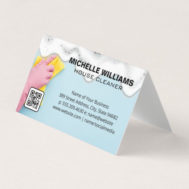 Carte De Visite Nettoyage des domestiques | Les soap-sons | Code Q (Devant)