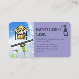 Carte De Visite Nettoyage des domestiques Squeegee et savon
