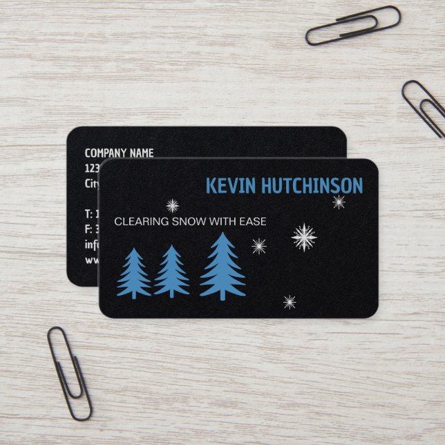 Carte De Visite Nettoyage du soufflage de neige (Devant/Arrière en situation)