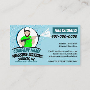Carte De Visite Nettoyage et lavage sous pression personnalisables