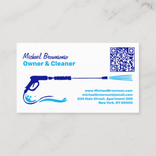 Carte De Visite Nettoyage haute pression Code QR Black Power Wash