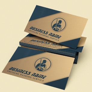 Carte De Visite Nettoyage haute pression logo bleu et or