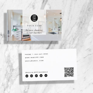 Carte De Visite Nettoyage Photo d'entreprise Médias sociaux Code Q