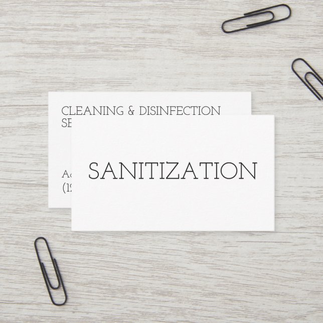 Carte De Visite Nettoyage Sanitisation Désinfection Minimale (Devant/Arrière en situation)