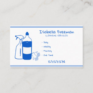 Carte De Visite Nettoyage simple de la maison de femme de ménage b