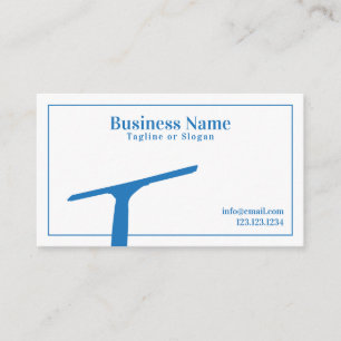 Carte De Visite Nettoyage simple des fenêtres en blanc et bleu