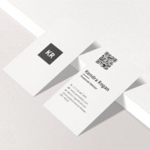 Nettoyer le monogramme QR Code minimum blanc verti