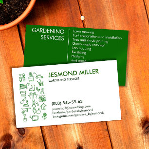Carte De Visite Nettoyer les services de jardinage modernes
