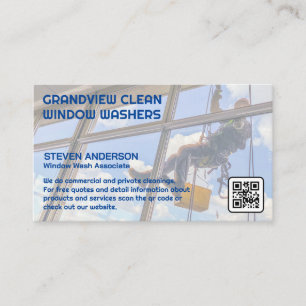Carte De Visite Nettoyeur de fenêtres sur la construction Bureau