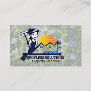 Carte De Visite Nettoyeur de propriétés professionnelles Quartie
