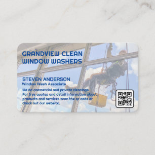 Carte De Visite Nettoyeur de vitres sur un bâtiment Commercial
