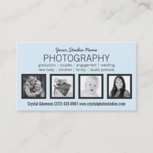Carte De Visite Nettoyez les 4 photos modernes n'importe quelle