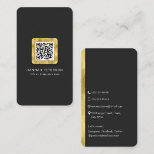 Carte De Visite Networking QR code moderne tendance or professionn