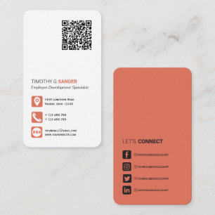 Carte De Visite Networking QR code simple médias sociaux terre cui