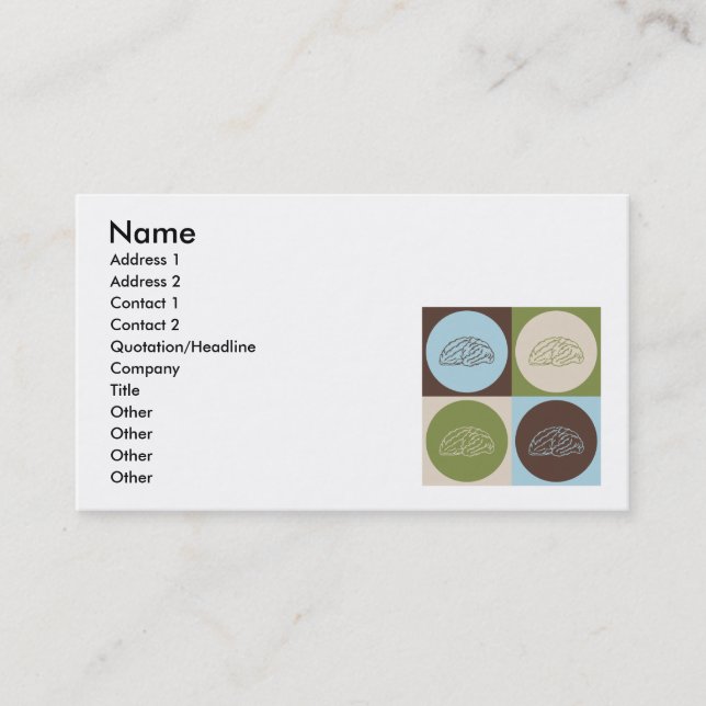 Carte De Visite Neurologie d'art de bruit (Devant)