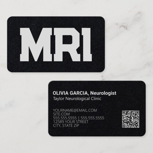 Carte De Visite Neurologie IRM QR personnalisée (Devant / Derrière)