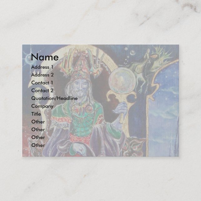 Carte De Visite NEUROMANCER gris jaune bleu rouge vert noir (Devant)