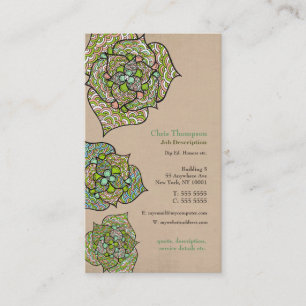 Carte de visite neutre floral d'environnement vert