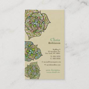 Carte de visite neutre floral d'environnement vert