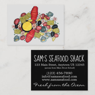 Carte De Visite New England Clambake Seafood Restaurant Fishmarket