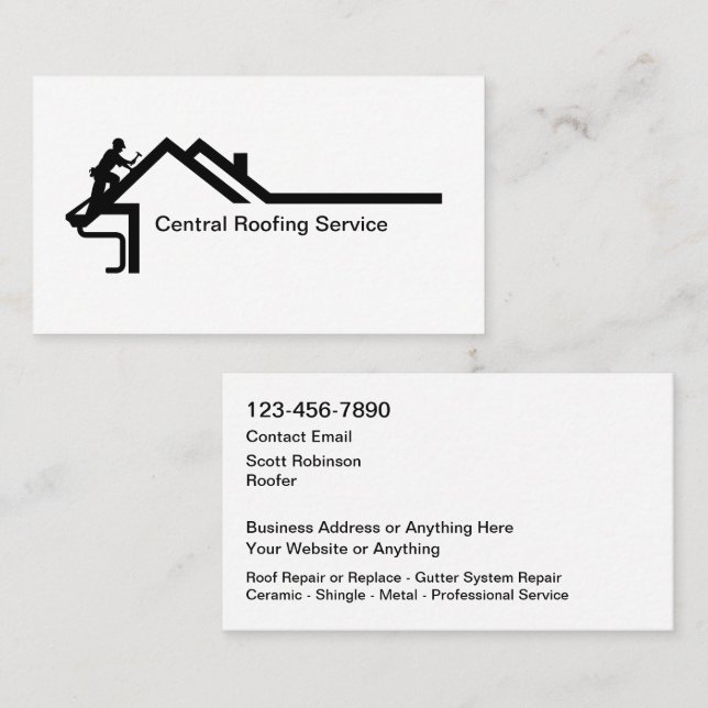 Carte De Visite New Modern Roofing Service Business Cards (Devant / Derrière)