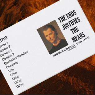 Carte De Visite Niccolo Machiavelli La Fin Justifie Les Moyens