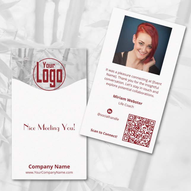 Carte De Visite Nice Meeting You - Life Coach Company (Nice Meeting You - Life Coach Company Business Card, logo, Photo, Social, QR code)