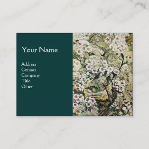 Carte De Visite NID D'OISEAU, monogramme, vert marron blanc