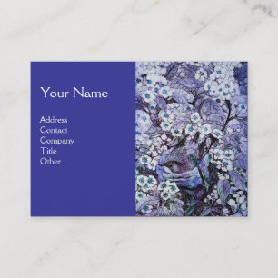 Carte De Visite NID OISEAU, monogramme, bleu blanc