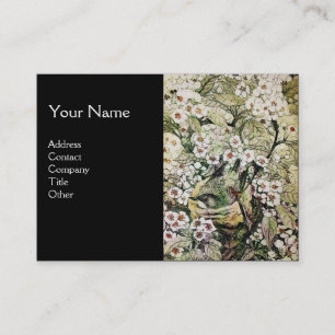 Carte De Visite NID OISEAU, monogramme, vert brun noir
